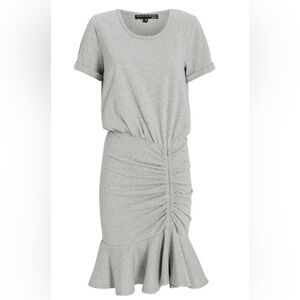 Veronica Beard Cotton Gray Ruched Dress Size Large